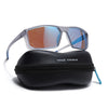 Rectangle Polarized Sunglasses | Blue Lens | Matt Grey Frame - PMG6800