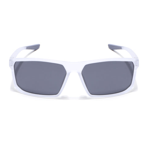 Rectangle Polarized Sunglasses | Black Lens | Transparent Frame - PMG6801