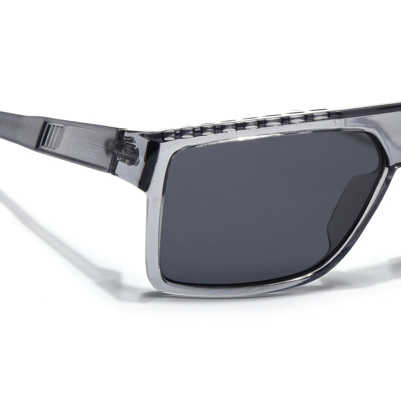 Wayfarer Polarized Sunglasses | Black Lens | Grey Frame - PMG6804