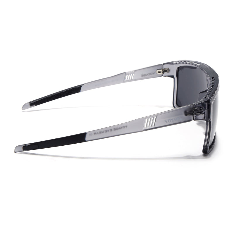 Wayfarer Polarized Sunglasses | Black Lens | Grey Frame - PMG6804