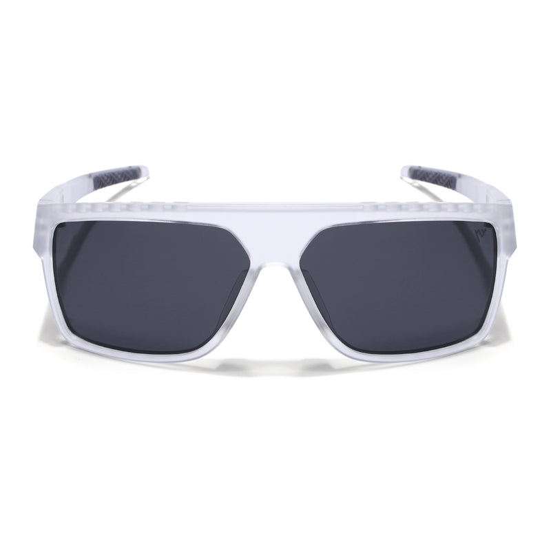 Wayfarer Polarized Sunglasses | Black Lens | Transparent Frame - PMG6807