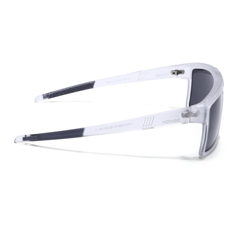 Wayfarer Polarized Sunglasses | Black Lens | Transparent Frame - PMG6807