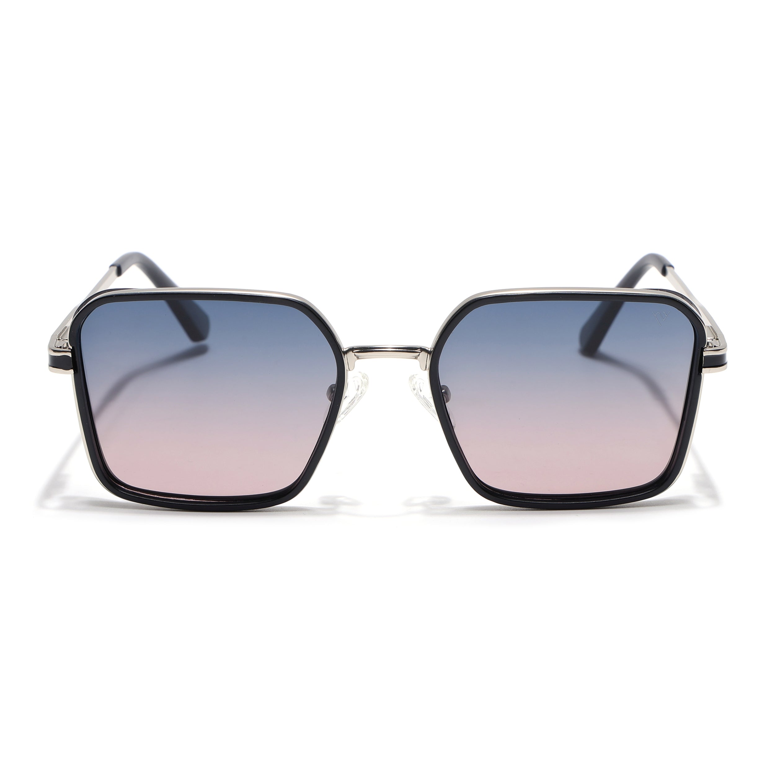 Square Polarized Sunglasses for Men & Women (Blue Lens | Navy Blue Frame - VOYLB02-C5)