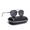Round Polarized Sunglasses for Men & Women (Black Lens | Black Frame - VOYLB04-C1)