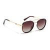 Round Polarized Sunglasses for Men & Women (Brown & Clear Lens | Golden & Brown Frame - VOYLB04-C3)
