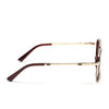 Round Polarized Sunglasses for Men & Women (Brown & Clear Lens | Golden & Brown Frame - VOYLB04-C3)