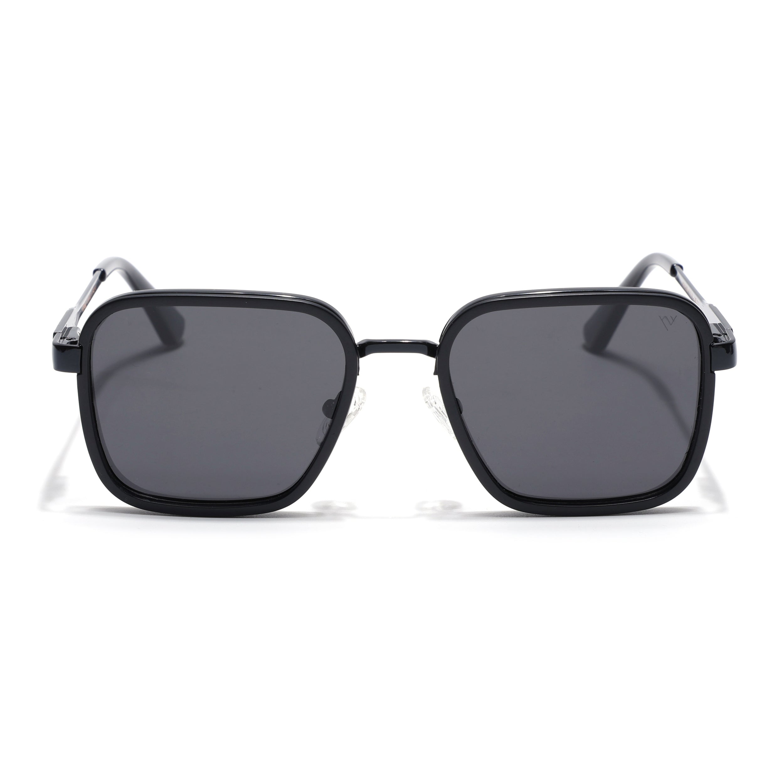 Square Polarized Sunglasses for Men & Women (Black Lens | Black Frame - VOYLB08-C1)