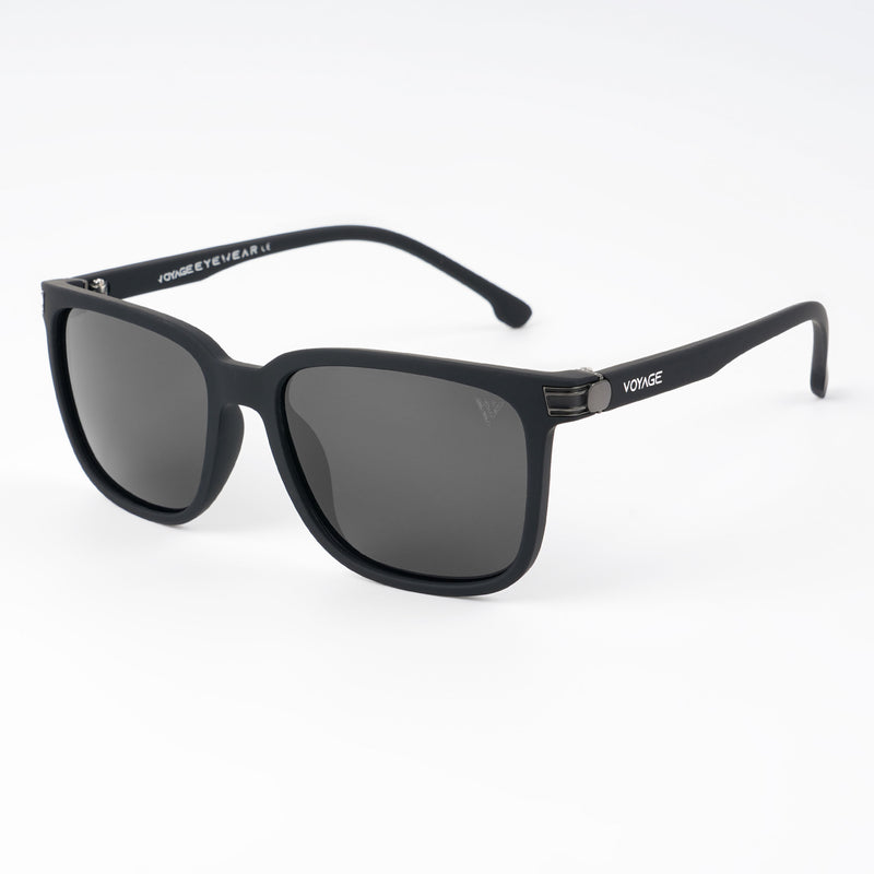 Dunk Matte Black Wayfarer Polarized Sunglasses | Black Lens - PMG5249