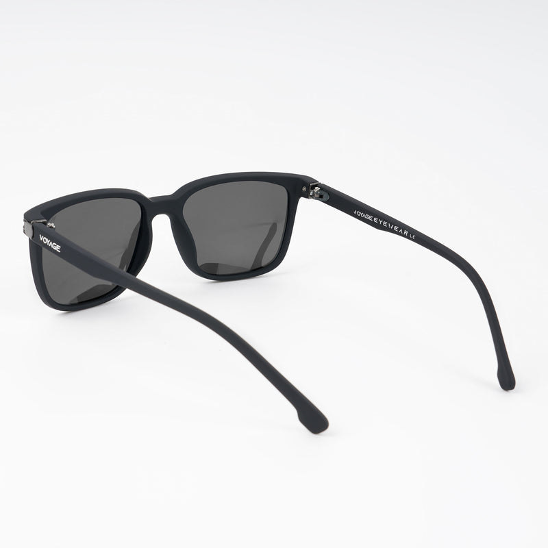 Dunk Matte Black Wayfarer Polarized Sunglasses | Black Lens - PMG5249
