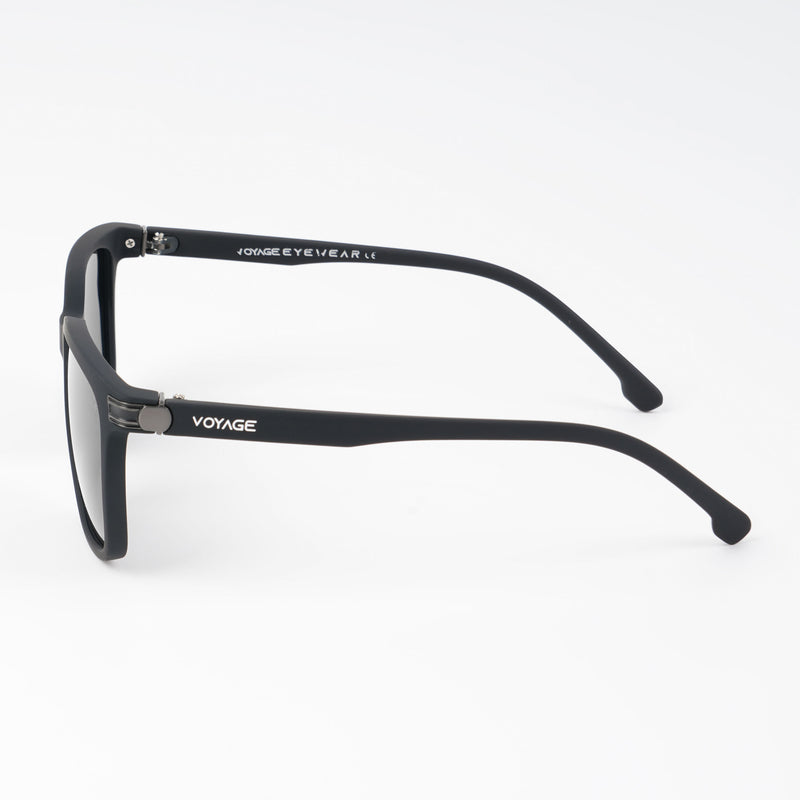 Dunk Matte Black Wayfarer Polarized Sunglasses | Black Lens - PMG5249