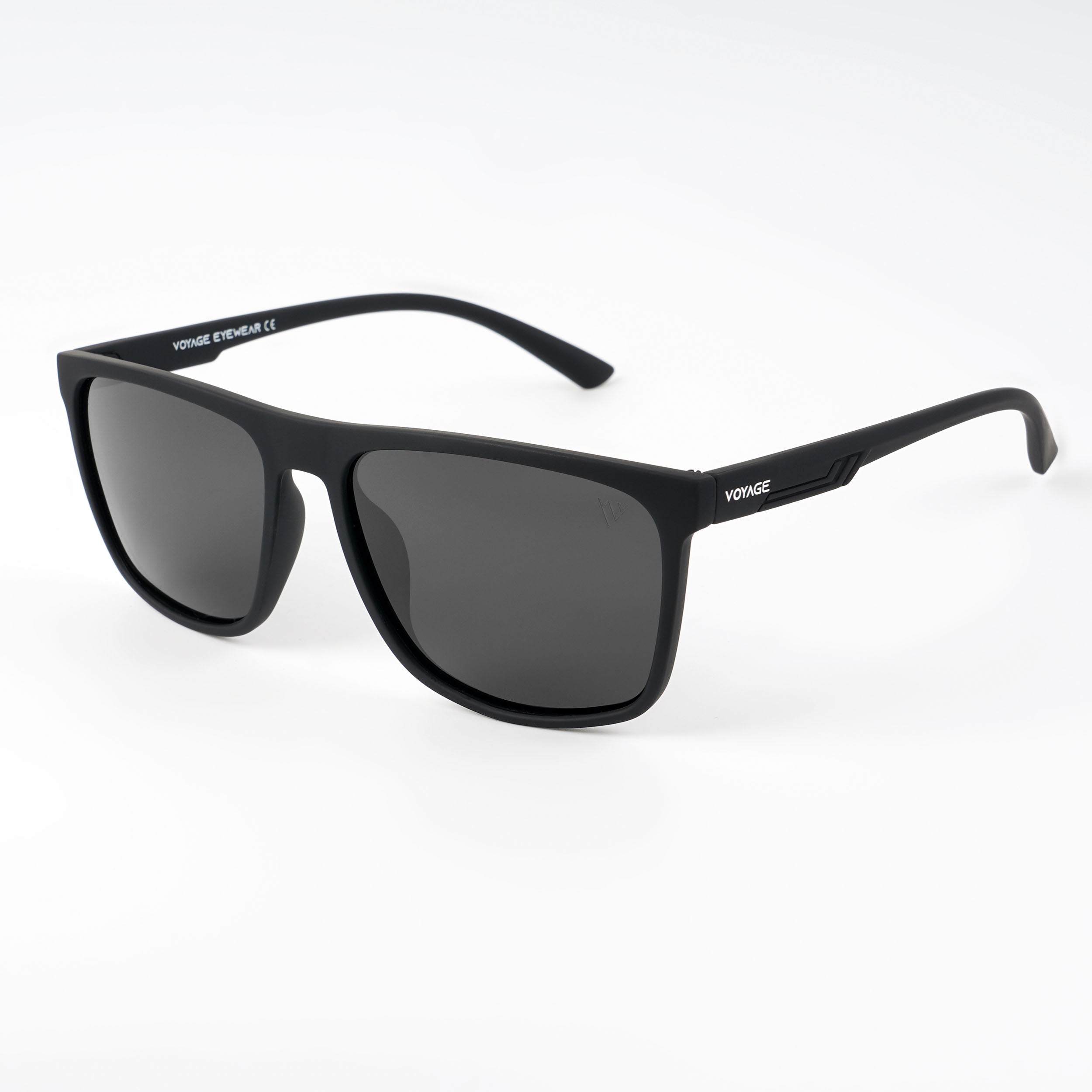 Voyage Exclusive Wayfarer Polarized Sunglasses for Men & Women (Black Lens | Matt Black Frame - PMG5248)