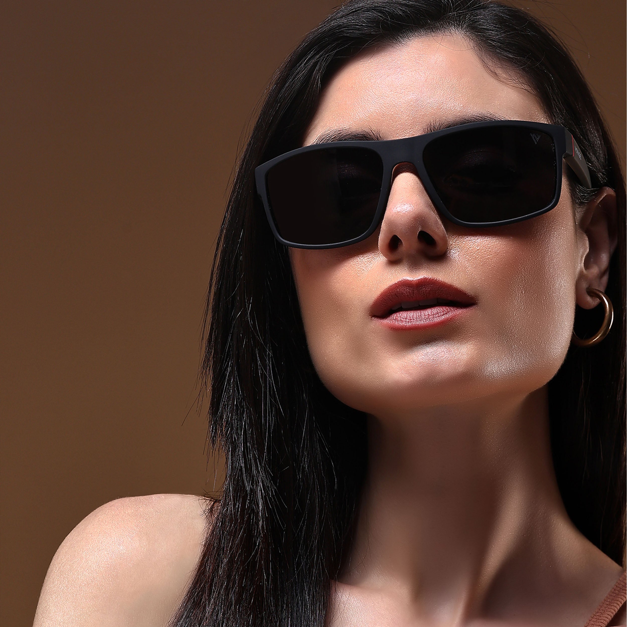 Dunk Matte Black Wayfarer Polarized Sunglasses | Black Lens - PMG5252