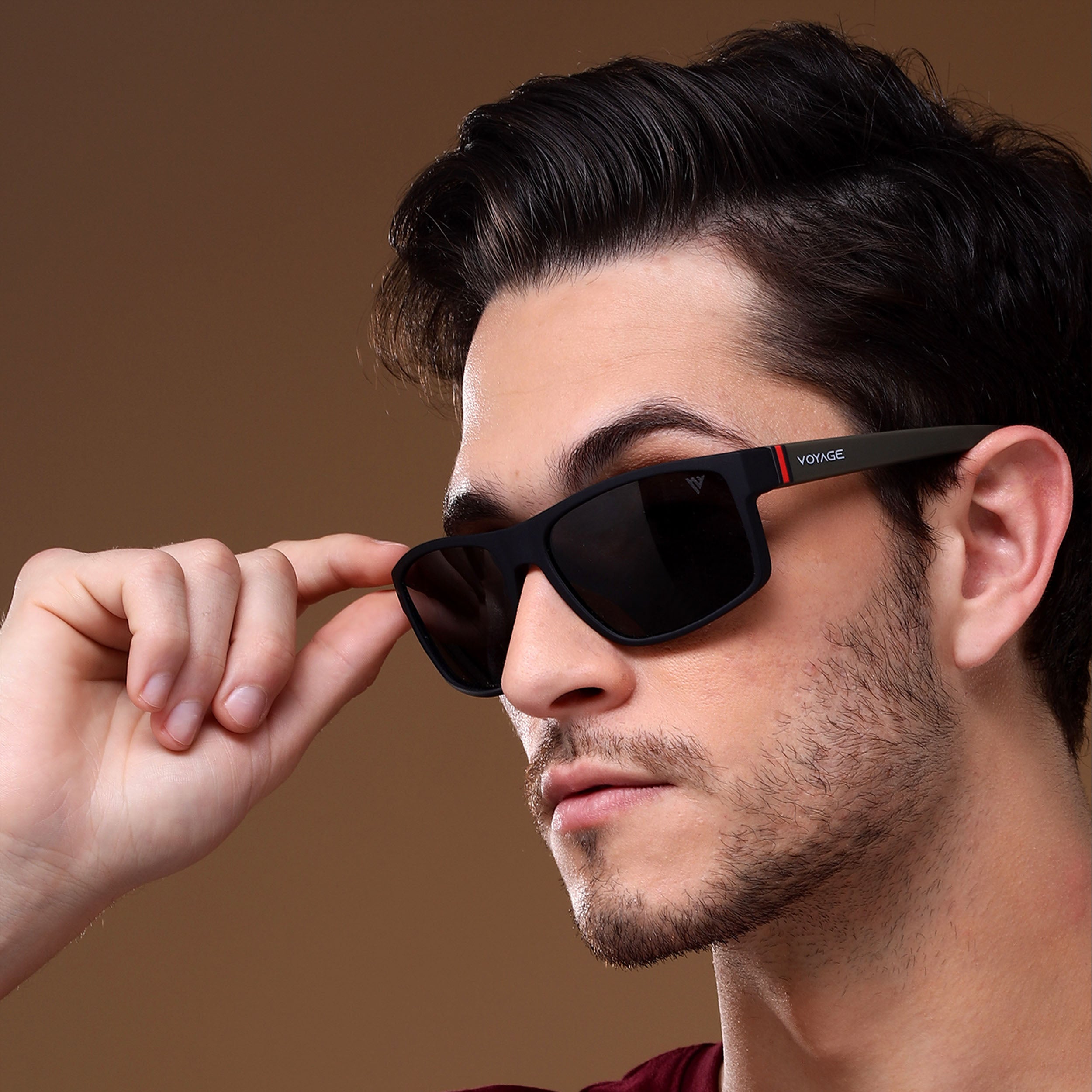Dunk Matte Black Wayfarer Polarized Sunglasses | Black Lens - PMG5252