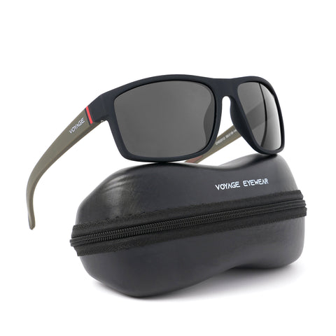 Dunk Matte Black Wayfarer Polarized Sunglasses | Black Lens - PMG5252