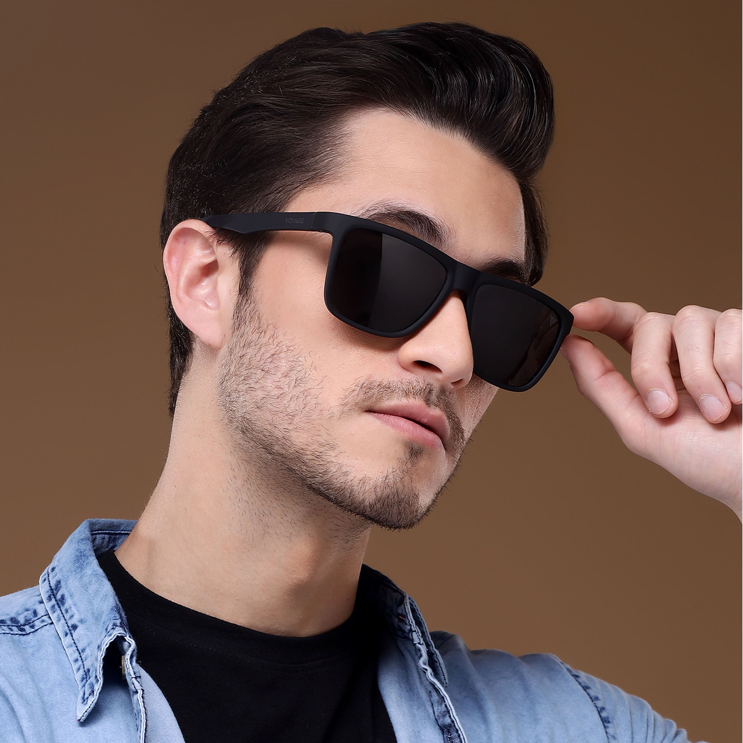 Voyage Exclusive Wayfarer Polarized Sunglasses for Men & Women (Black Lens | Matt Black Frame - PMG5254)