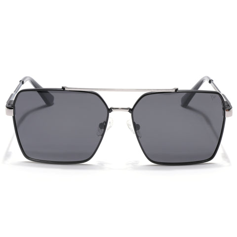 Wayfarer Polarized Sunglasses (Black Lens | Black & Grey Frame - PMG5303)