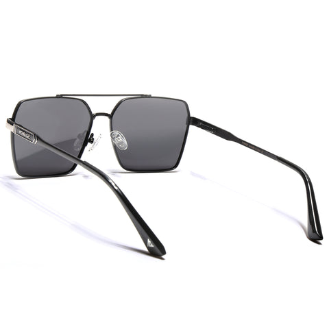 Wayfarer Polarized Sunglasses (Black Lens | Black & Grey Frame - PMG5303)
