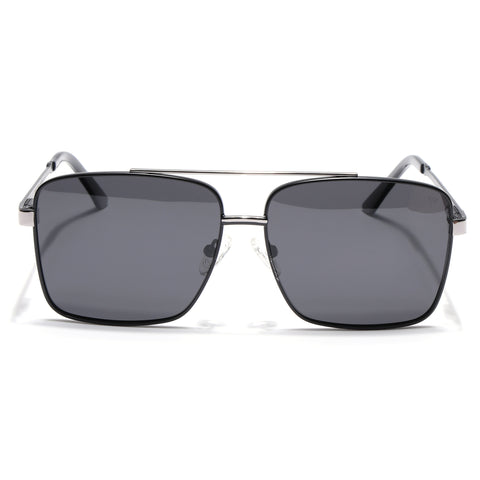 Wayfarer Polarized Sunglasses (Black Lens | Black & Grey Frame - PMG5306)