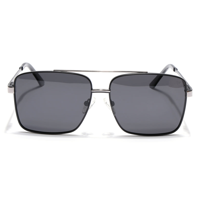 Wayfarer Polarized Sunglasses (Black Lens | Black & Grey Frame - PMG5306)