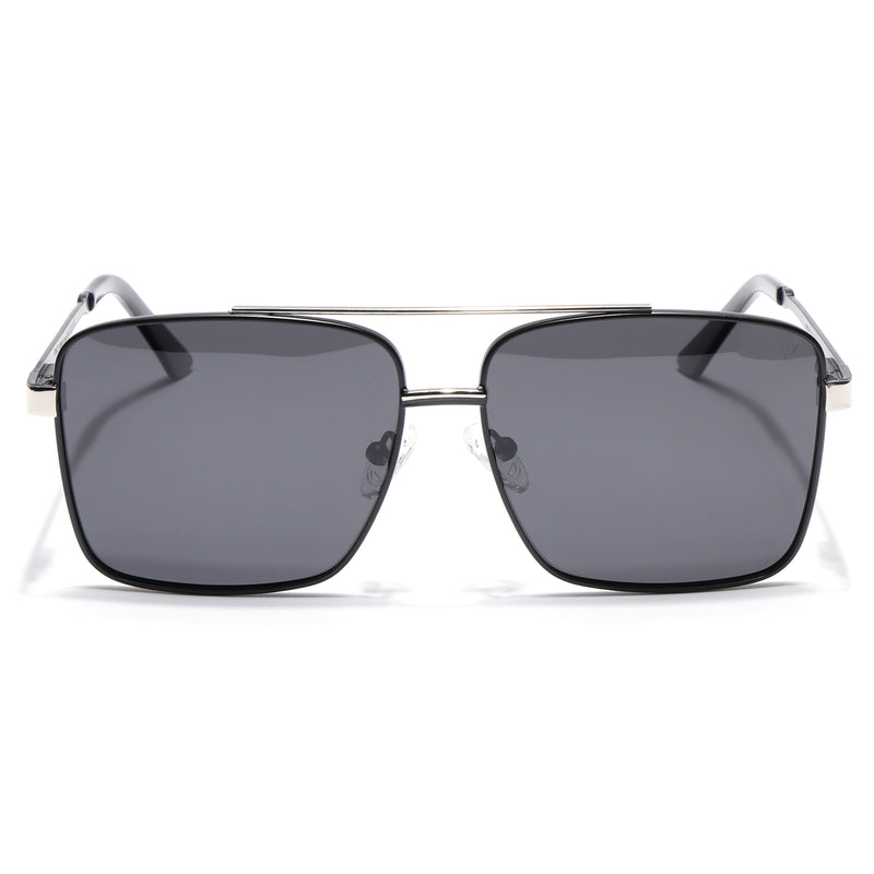 Wayfarer Polarized Sunglasses (Black Lens | Black & Silver Frame - PMG5307)