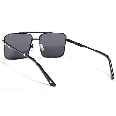 Wayfarer Polarized Sunglasses (Black Lens | Black & Golden Frame - PMG5308)