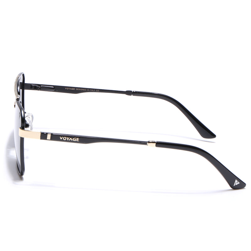 Wayfarer Polarized Sunglasses (Black Lens | Black & Golden Frame - PMG5308)