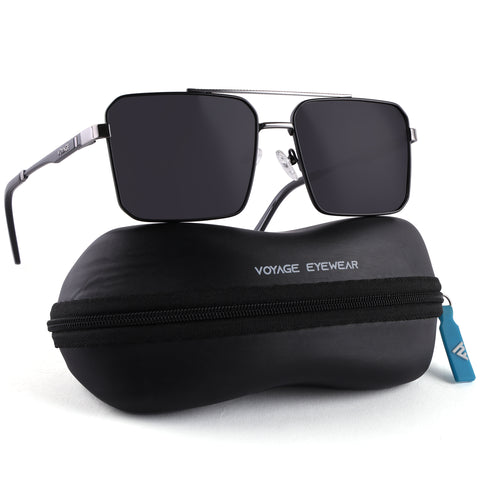 Wayfarer Polarized Sunglasses (Black Lens | Black & Grey Frame - PMG5309)