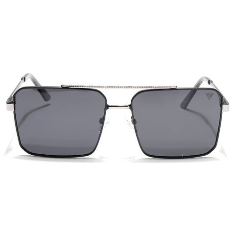 Wayfarer Polarized Sunglasses (Black Lens | Black & Grey Frame - PMG5309)