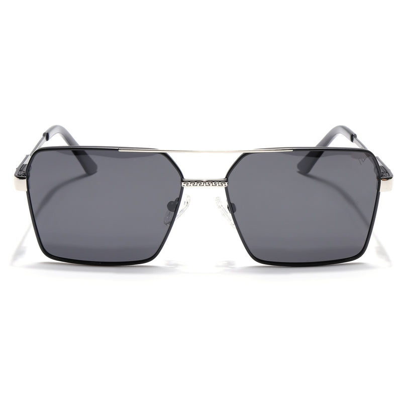 Wayfarer Polarized Sunglasses (Black Lens | Black & Silver Frame - PMG5313)