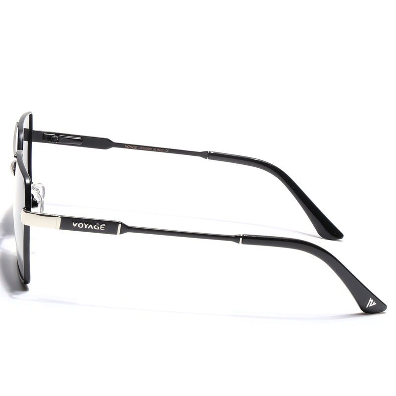 Wayfarer Polarized Sunglasses (Black Lens | Black & Silver Frame - PMG5313)