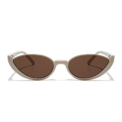 Mabel | Cream Cateye Sunglasses | Brown Lens - MG7756