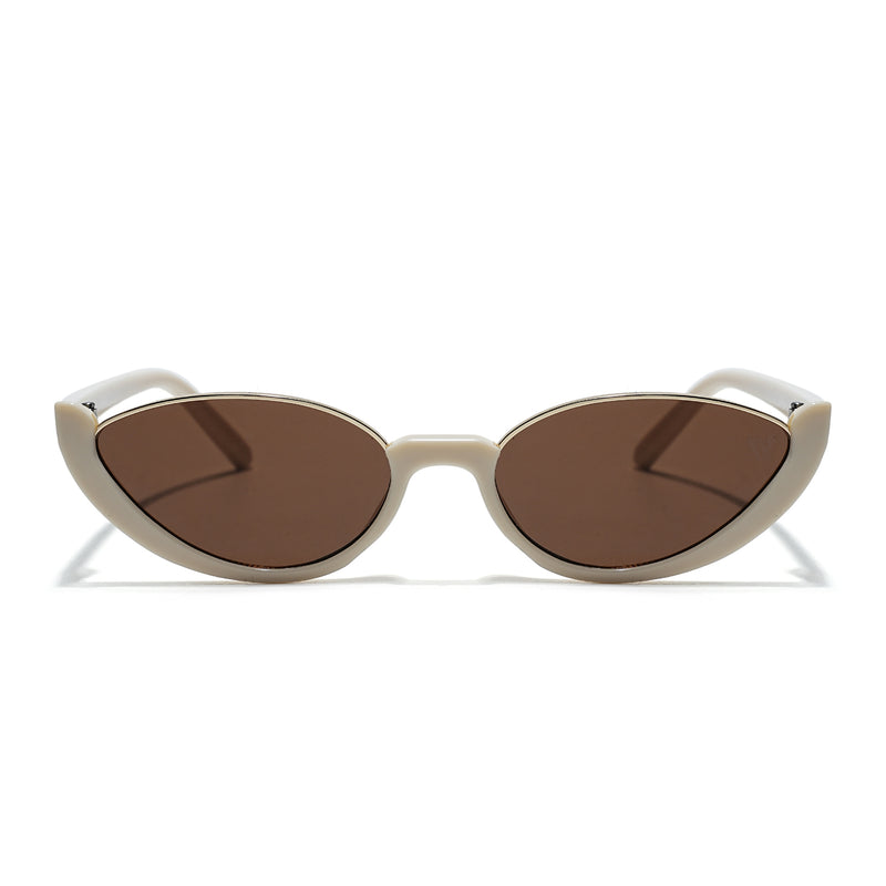 Mabel | Cream Cateye Sunglasses | Brown Lens - MG7756