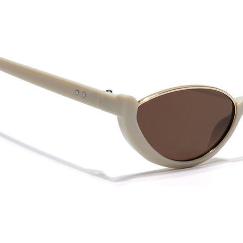 Mabel | Cream Cateye Sunglasses | Brown Lens - MG7756