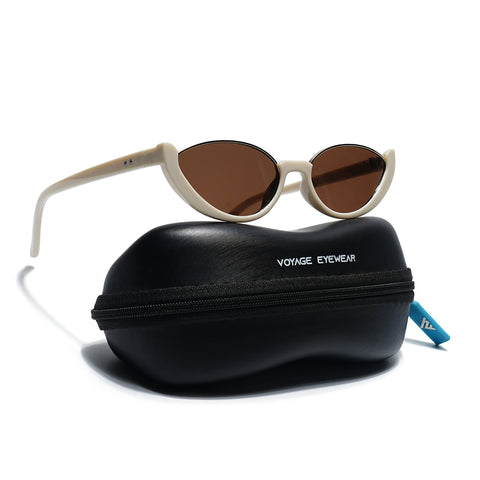 Mabel | Cream Cateye Sunglasses | Brown Lens - MG7756
