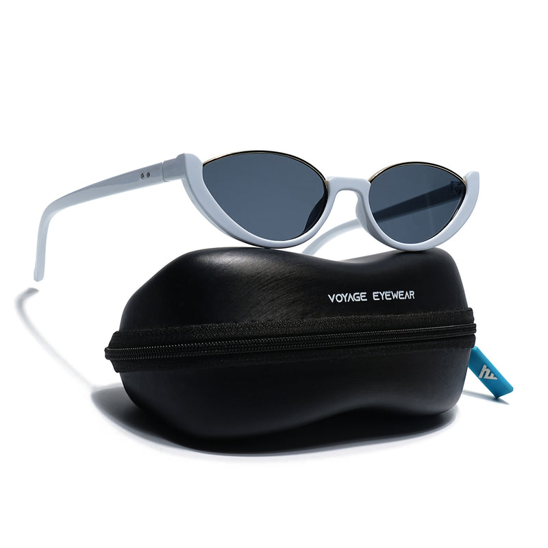 Mabel | White Cateye Sunglasses  | Black Lens - MG7757