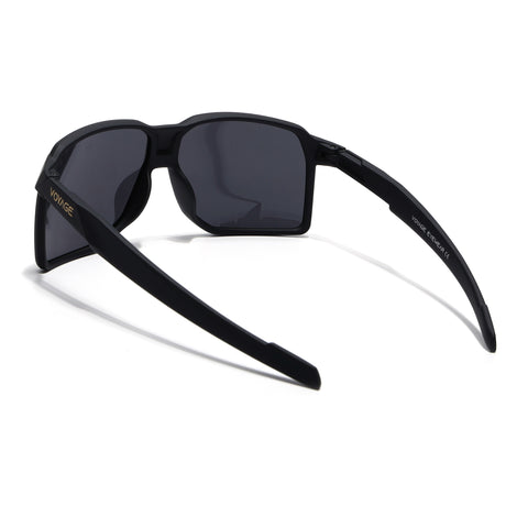 MountX | Black Wrap Around Polarized Sunglasses | Black Lens - PMG6738