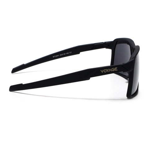 MountX | Black Wrap Around Polarized Sunglasses | Black Lens - PMG6738