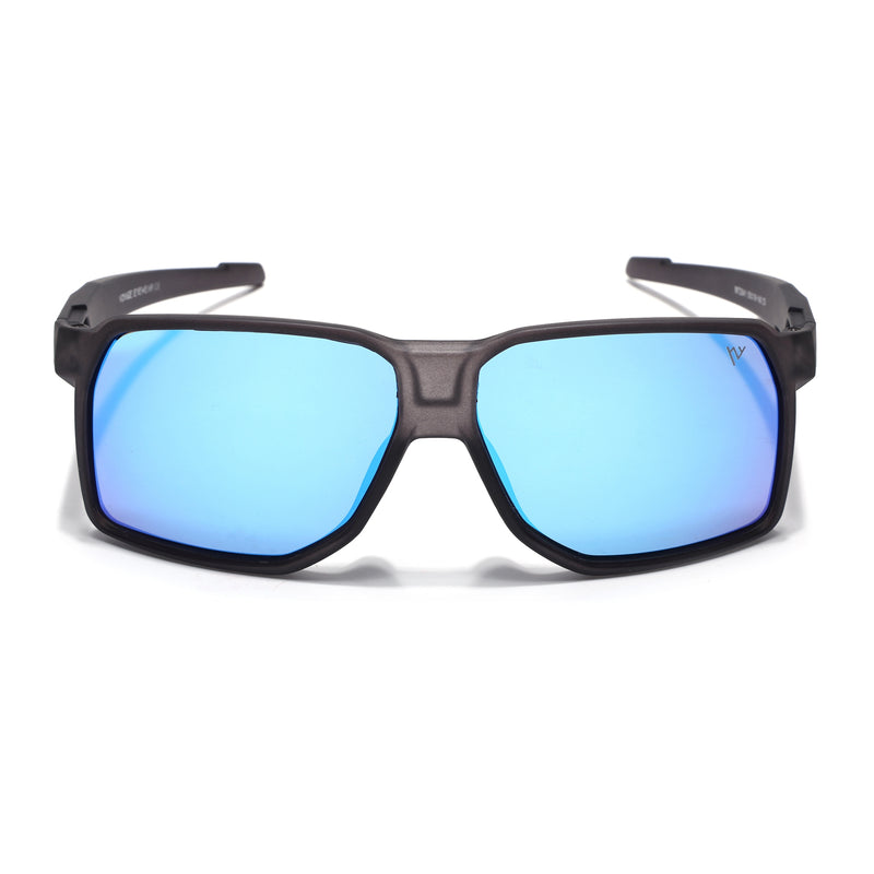 MountX | Blue Wrap Around Polarized Sunglasses | Black Frame - PMG6740