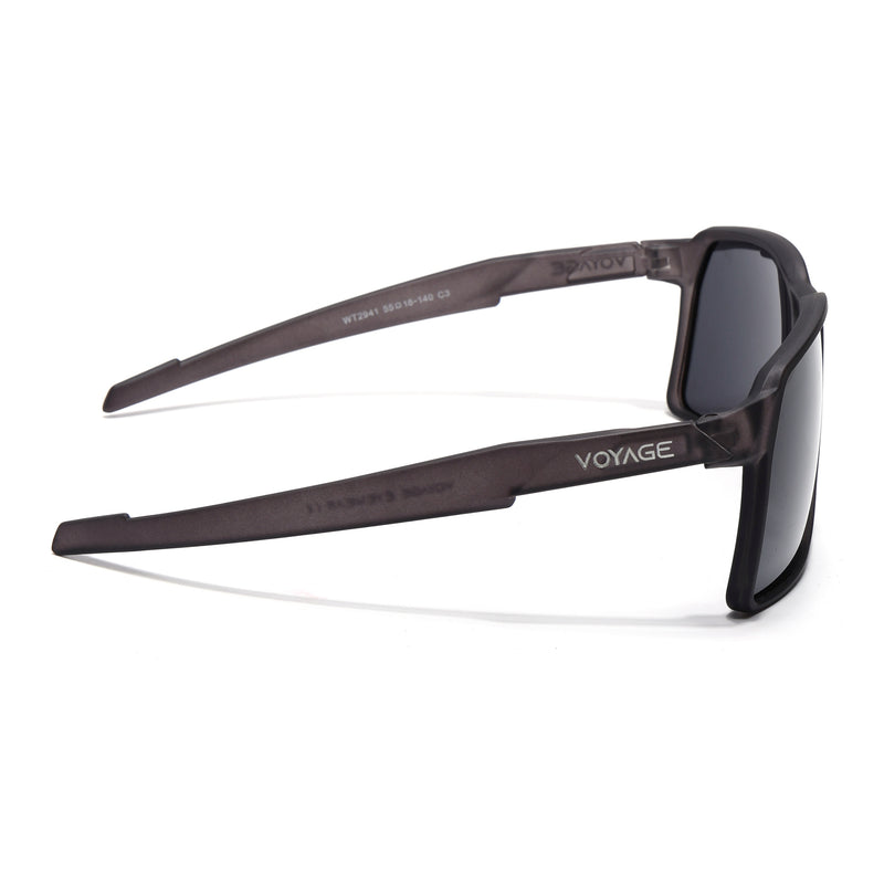 MountX | Grey Wrap Around Polarized Sunglasses | Black Lens - PMG6741