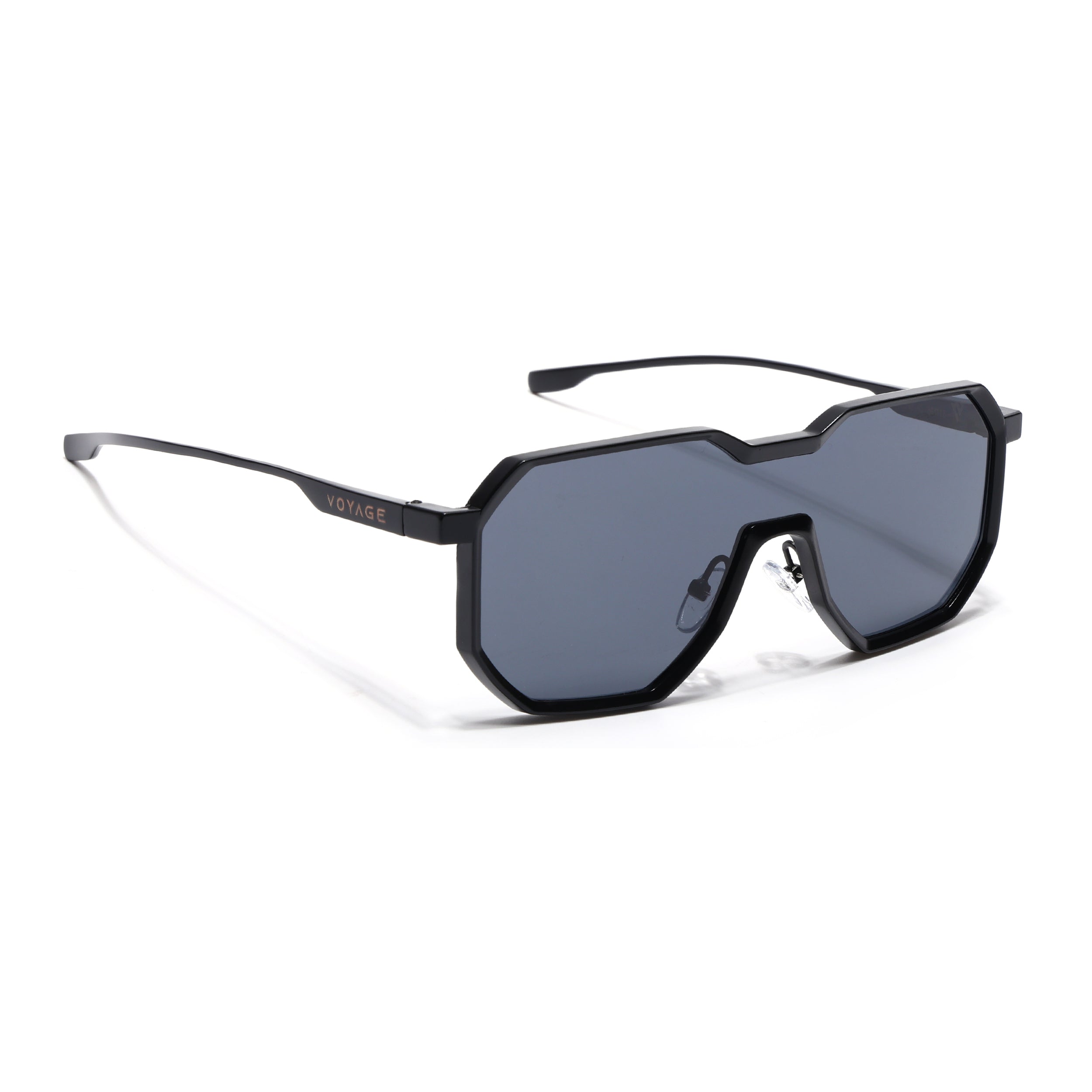 Voyage Wayfarer Sunglasses for Men & Women (Black Lens | Black Frame - MG7395)