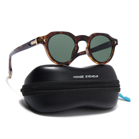 Martin | Green Oval Sunglasses | Demi Brown Frame - MG9254