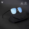 Black & Silver Polarized Wayfarer Sunglasses - PMG4287