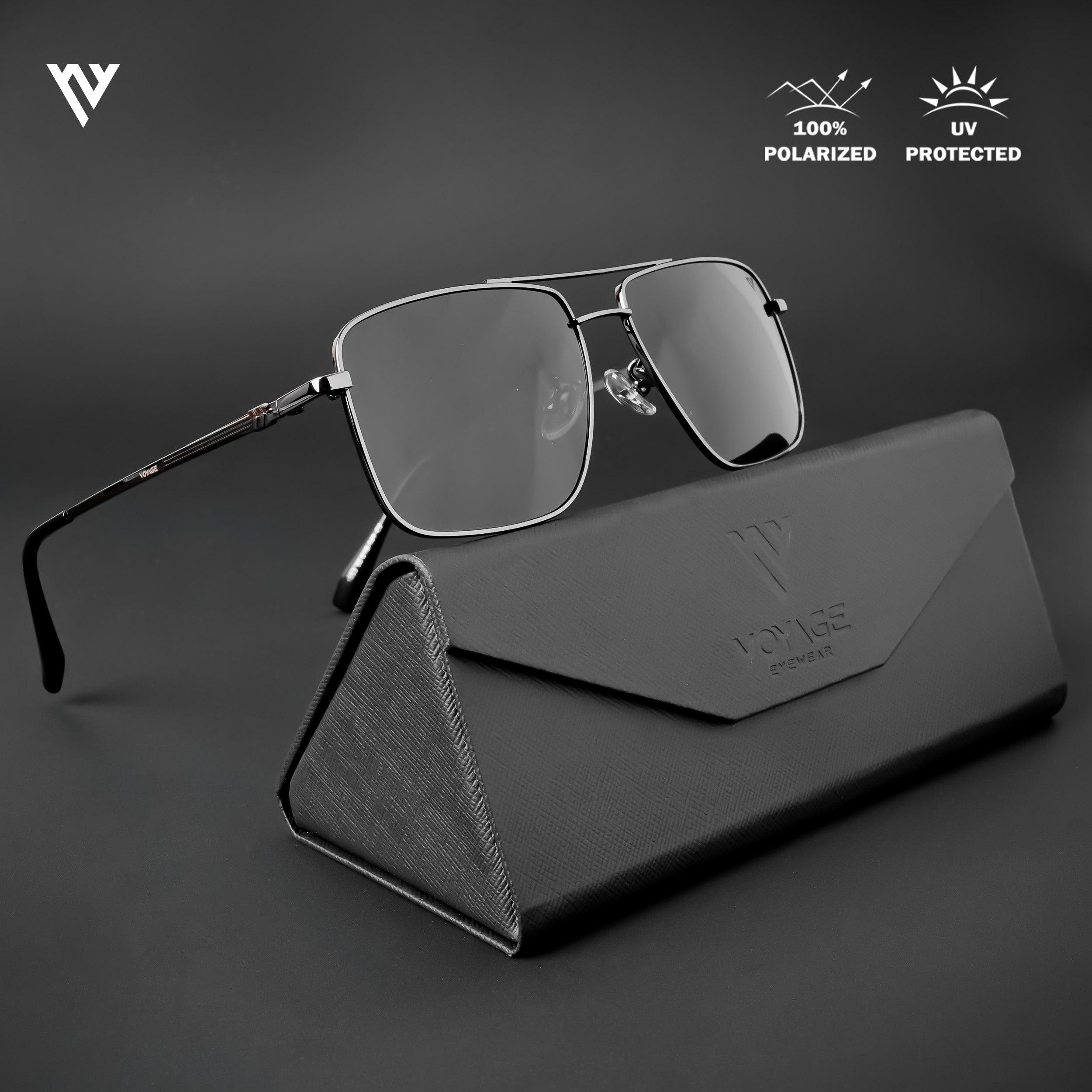Wayfarer Polarized Sunglasses (Black Lens | Grey Frame - PMG4979)