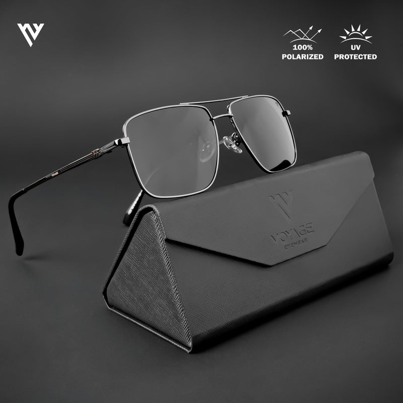 Wayfarer Polarized Sunglasses (Black Lens | Grey Frame - PMG4979)