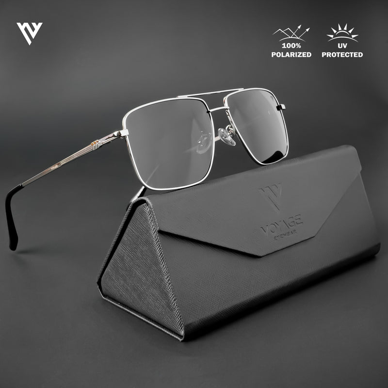 Wayfarer Polarized Sunglasses (Black Lens | Silver Frame - PMG4980)