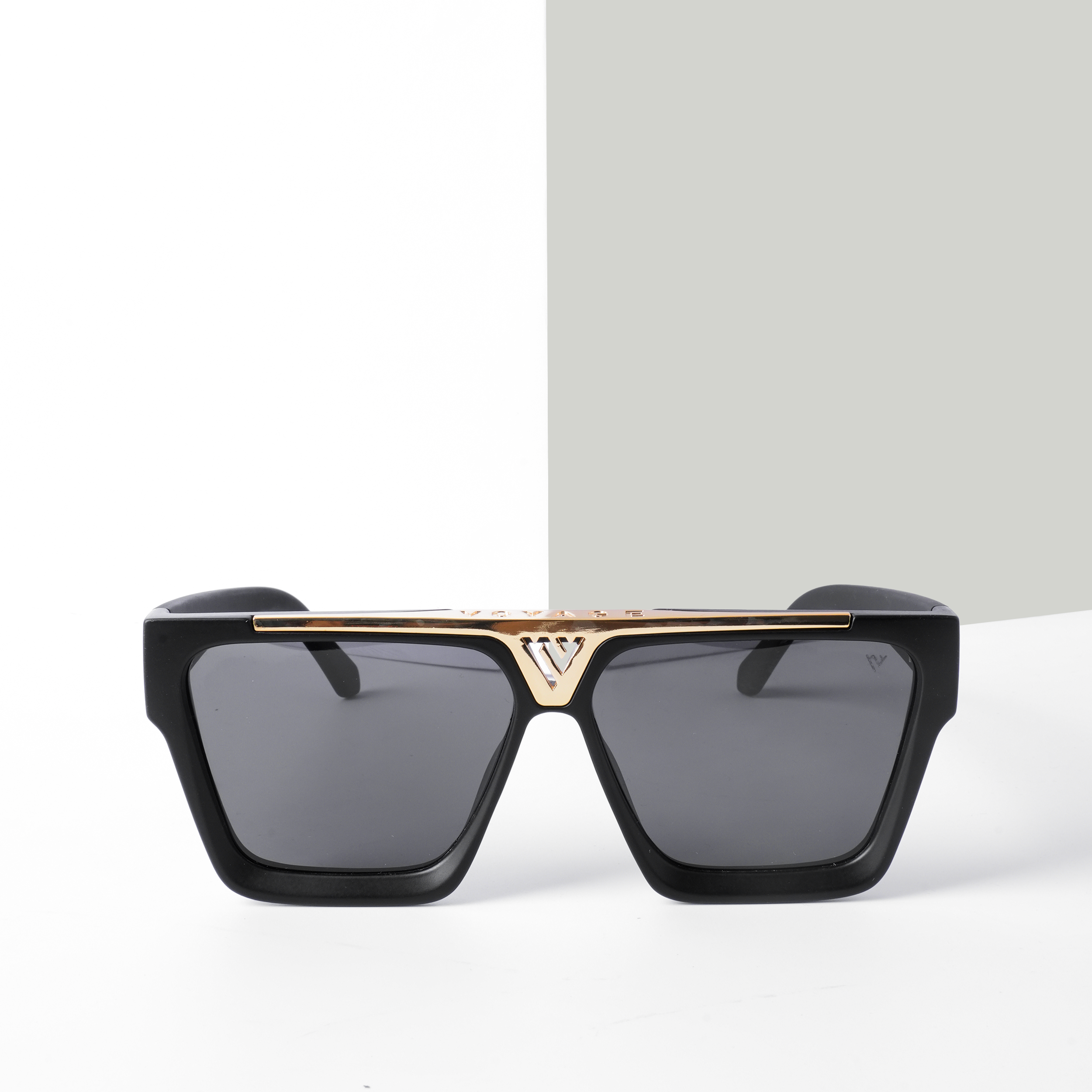Voyage Exclusive Wayfarer Polarized Sunglasses for Men & Women (Black Lens | Shine Black & Golden Frame - PMG5407)