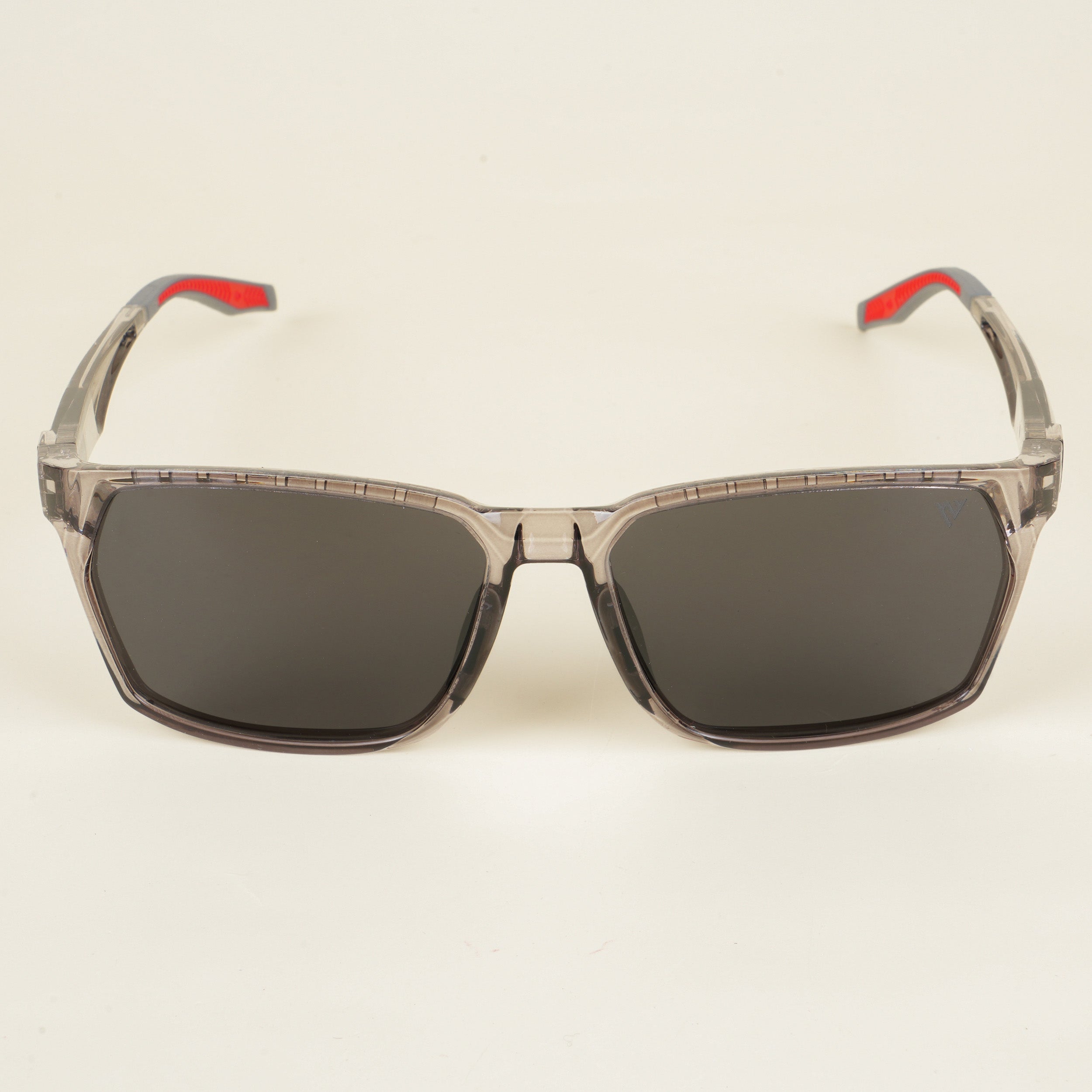 Voyage Wayfarer Polarized Sunglasses for Men & Women (Black Lens | Transparent Grey Frame - PMG5285)