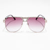 Aviator Sunglasses (Brown & Clear Lens | Golden Frame  - MG5204)