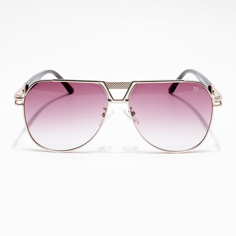 Aviator Sunglasses (Brown & Clear Lens | Golden Frame  - MG5204)