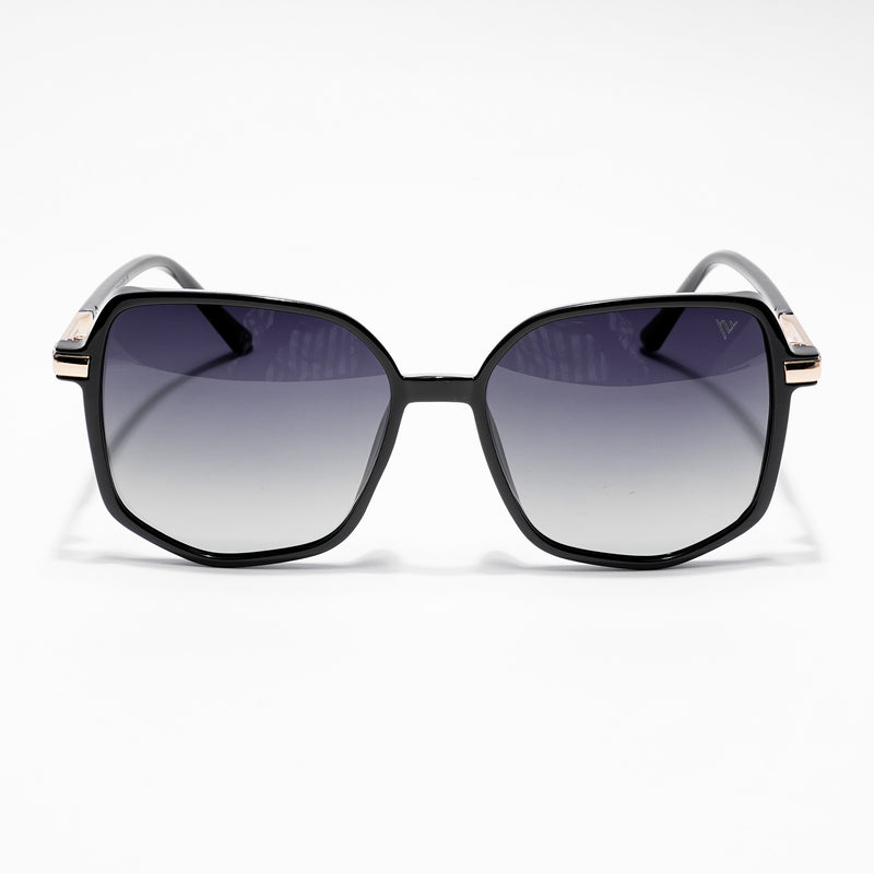 Amber | Black Square Polarized Sunglasses - PMG4249